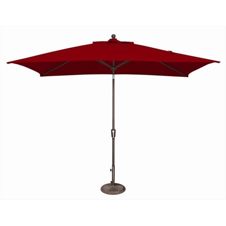 GAN EDEN 6 x 10 ft. Rectangle Push Button Tilt Market Umbrella Really Red GA2650494